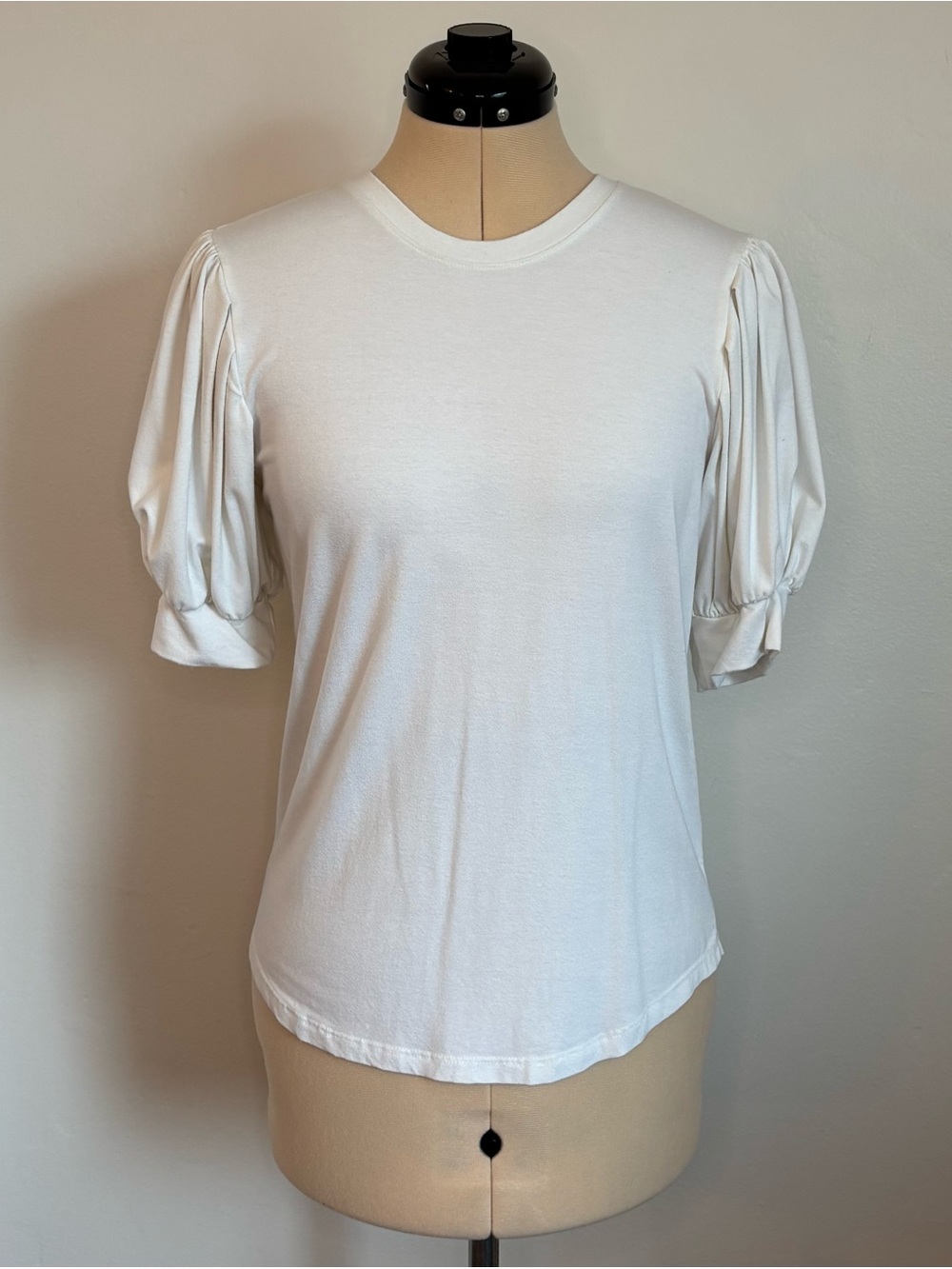 FRAME The Frankie Tee, Puff Short Sleeves, White, Soft, Classic, Made in USA, M